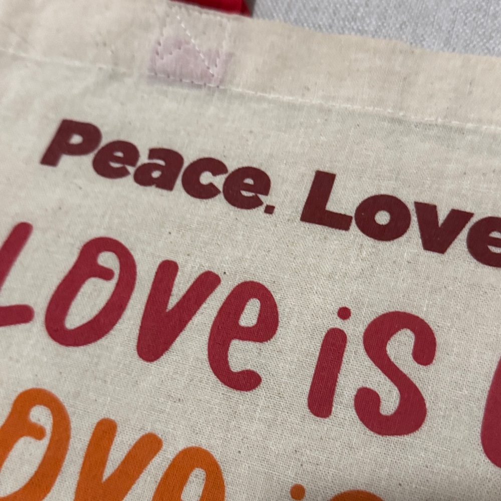 NWOT Cloth Shoppers Tote Bag-“Love is Love” Single Sided Front Logo - Picture 3 of 12
